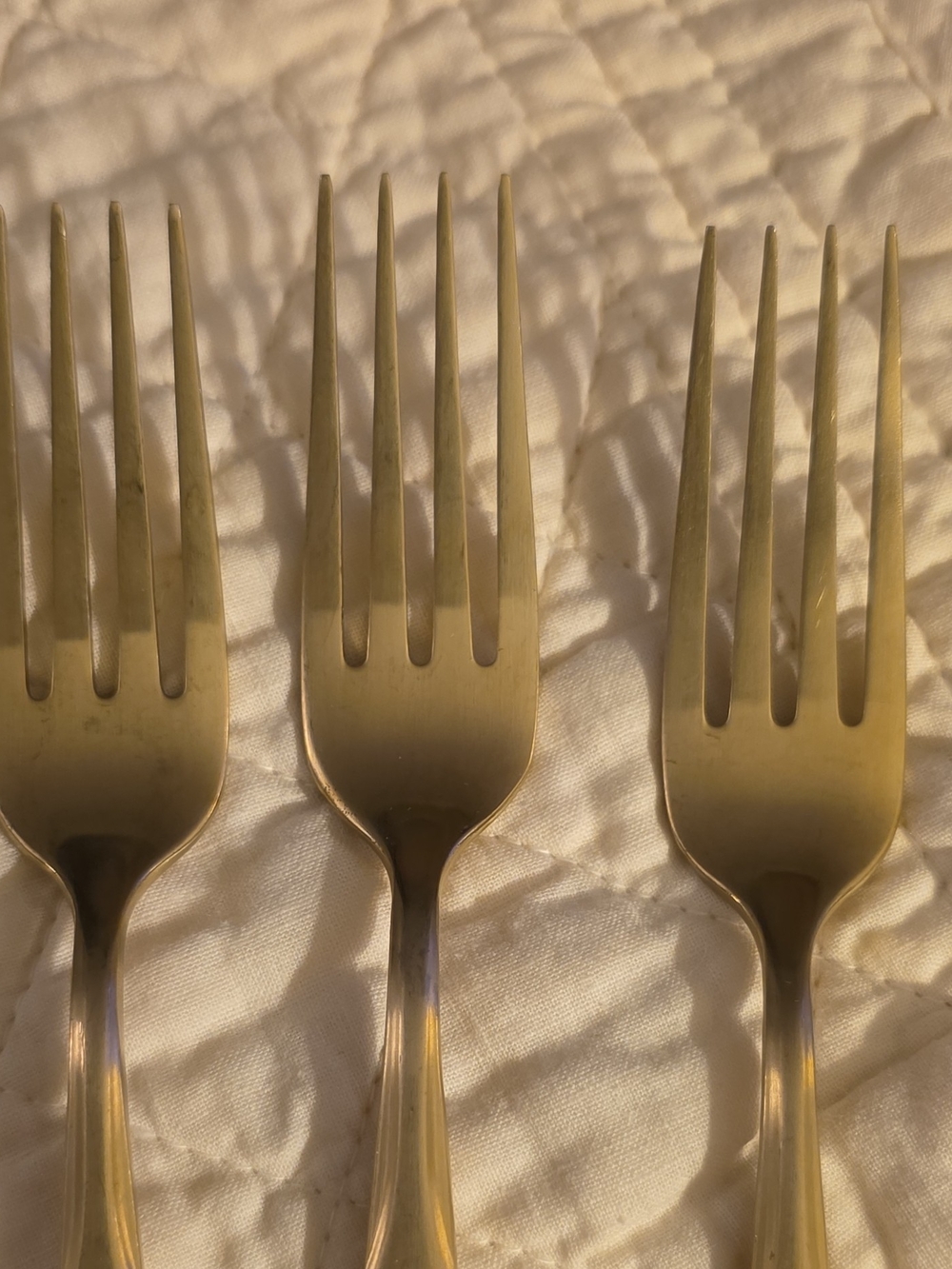 Cambridge Brushed Gold Dinner Salad Forks - Set of 3